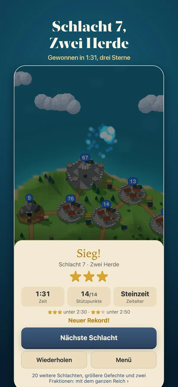 Sieg in Schlacht 7, Zwei Herde
