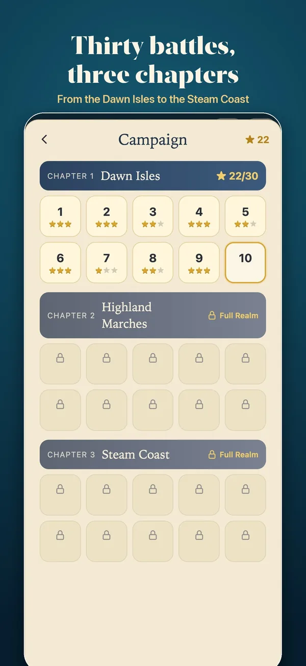 The campaign's three chapters