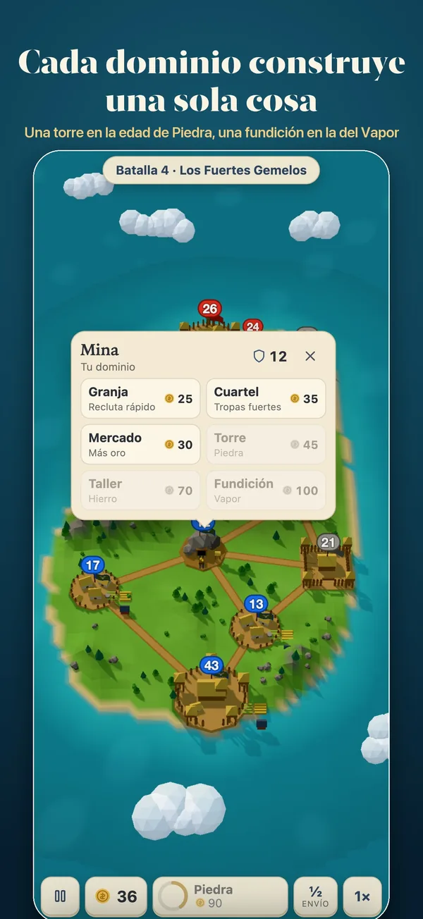 El menú de construcción de una mina
