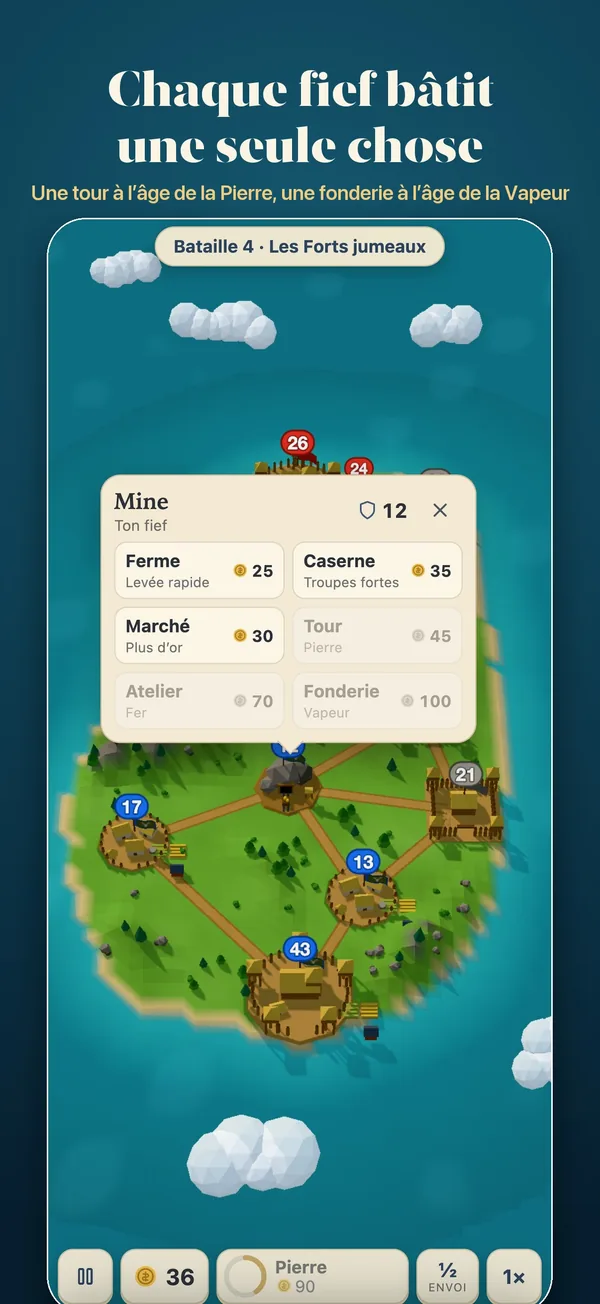 Le menu de construction d’une mine