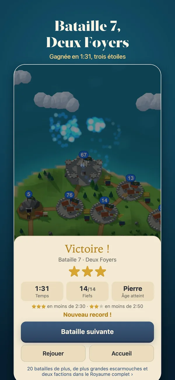 Victoire à la bataille 7, Deux Foyers